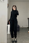 BASERANGE Loose Fit Sports Pants Made in Portugal BAS-FSP-HEI Black Italian Wool FSP